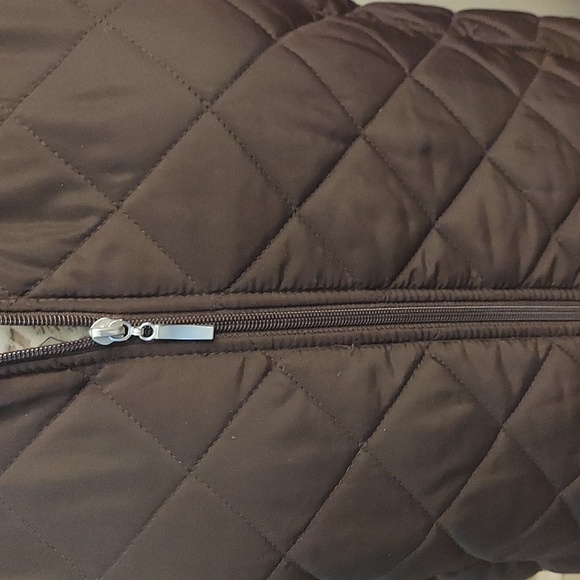 DEBBIE MORGAN Brown Quilted Zipper Front Sleeveless Vest - Picture 3 of 10